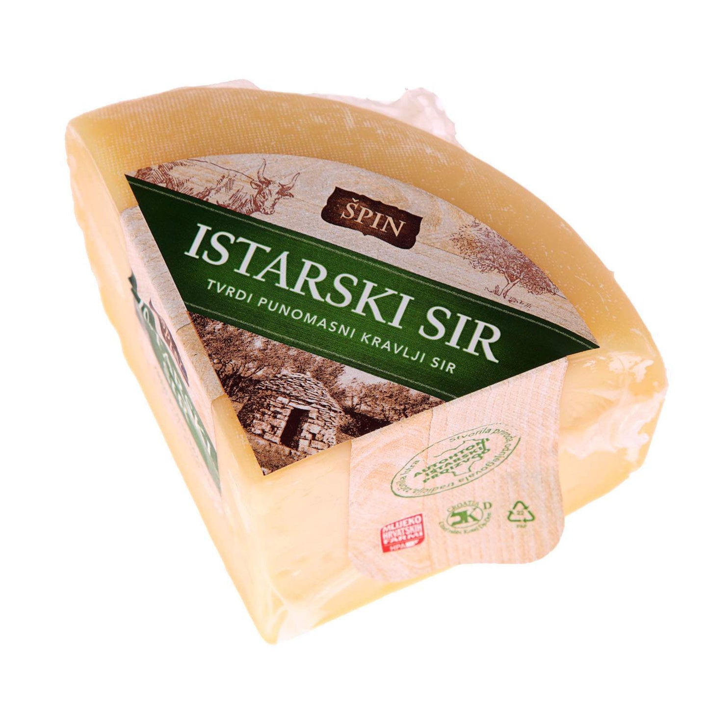 Špin Istrischer Hartkäse, vollfett aus Kuhmilch 1/4-Laib