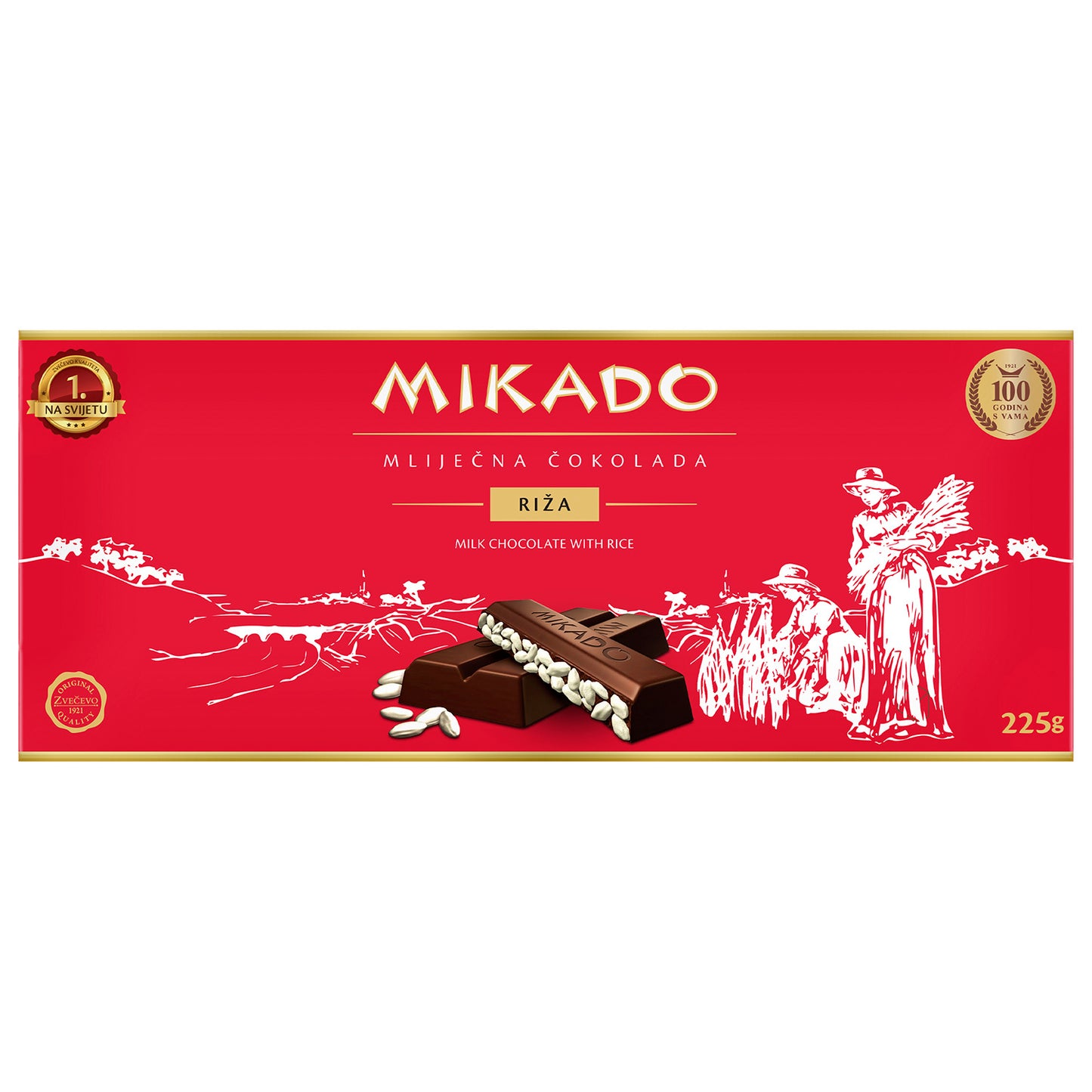 Mikado chocolade met rijst Zvečevo (RIŽA)