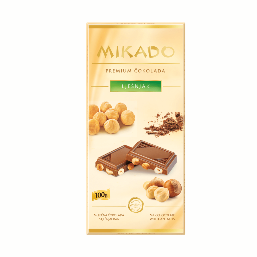 Mikado Premium Chocolade met Hazelnoot Zvečevo (LJEŠNJAK)