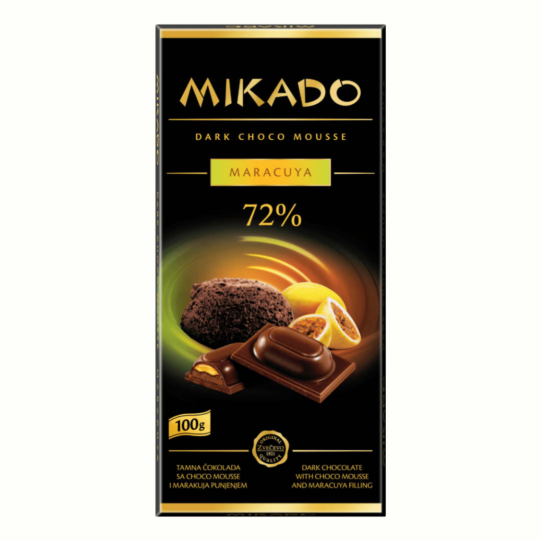Mikado Dark Choco Mousse Schokolade Maracuja Zvečevo (MARAKUJA)