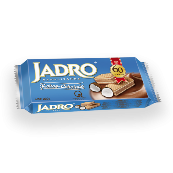 Jadro Waffeln Kokosnuss und Schokolade (NAPOLITANKE KOKOS-ČOKOLADA)