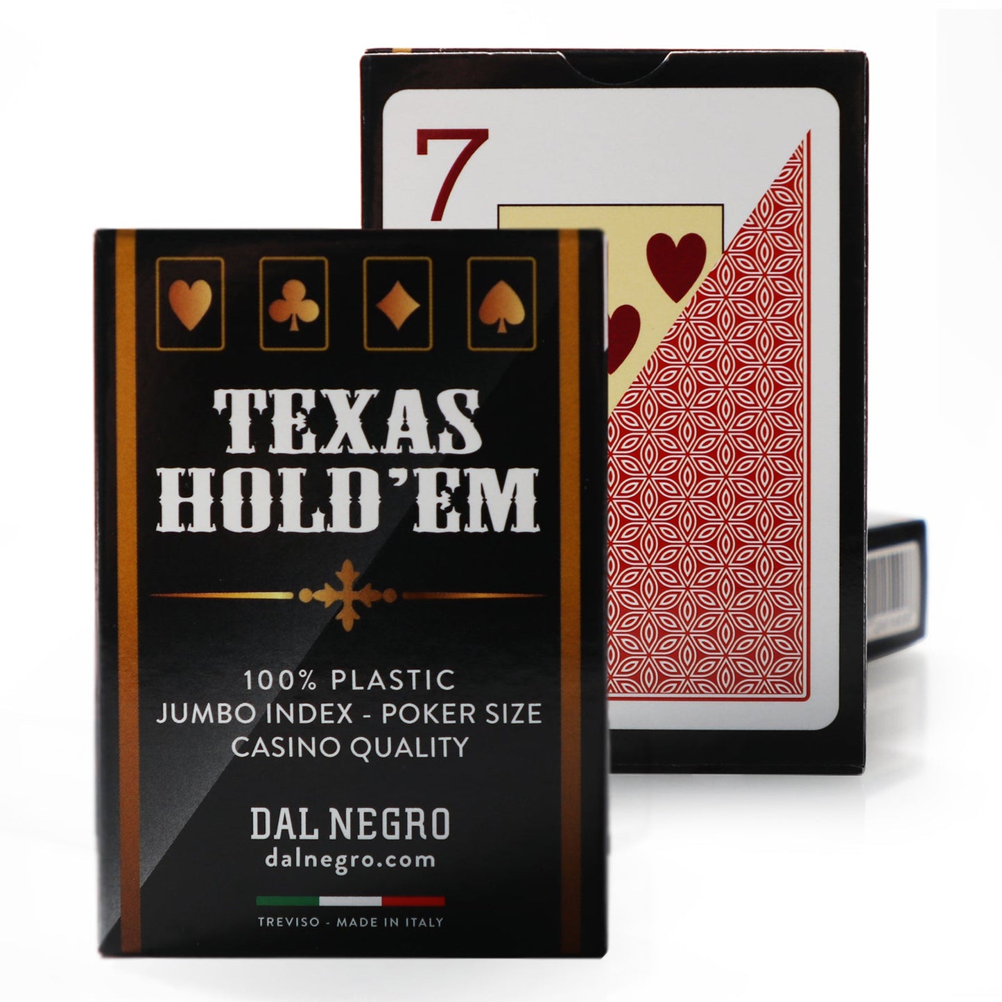 Dal Negro - Spielkarten für Poker - Texas Holdem - Rosso