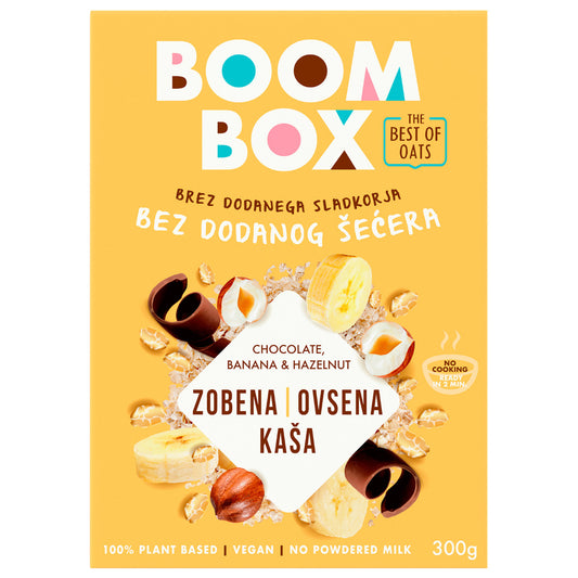 BOOM BOX Havermout met banaan, chocolade en hazelnoten (BANAAN)