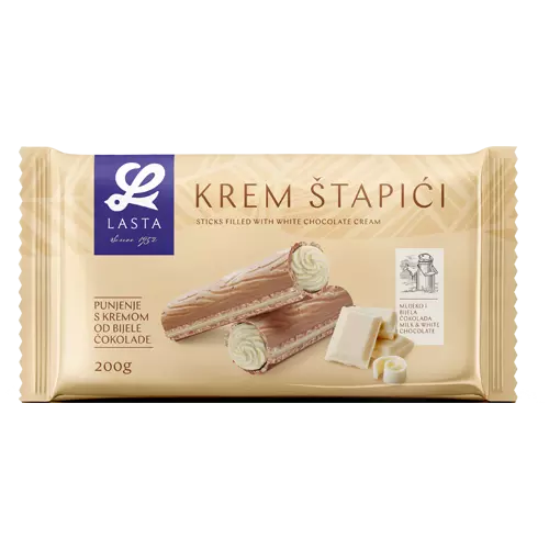 Roomsticks met witte chocolade Lasta (KREM ŠTAPIĆI BIJELA ČOKOLADA)