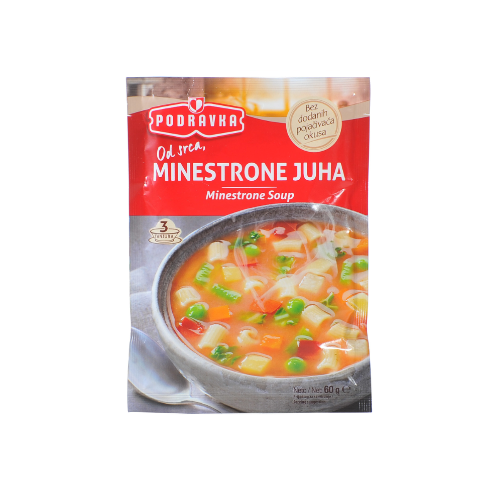 Minestrone Suppe - Gemüsesuppe mit Nudeln Podravka (MINESTRONE JUHA)