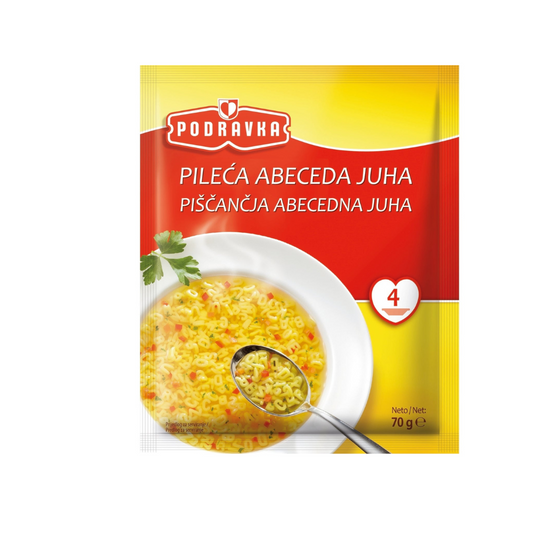 Kippensoep Podravka (PILEĆA ABECEDA JUHA)