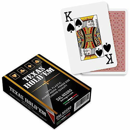 Dal Negro - Spielkarten für Poker - Texas Holdem - Rosso