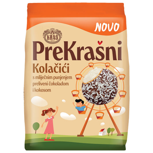 Prekrašni Kekse mit Schokolade und Kokosnuss Kraš (MLIJEČNO PUNJENJE, ČOKOLADA I KOKOS)