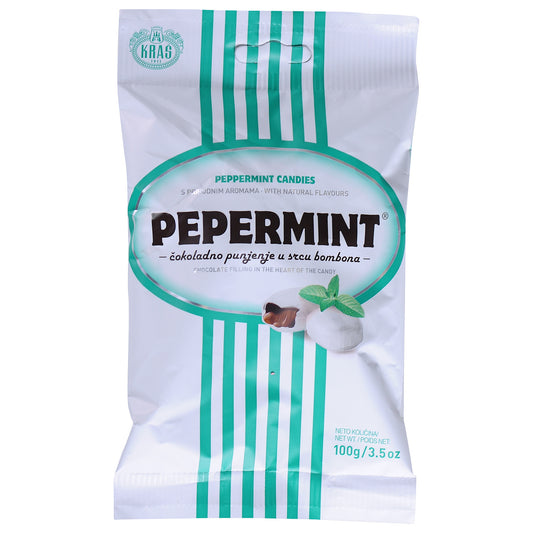 Pfefferminzbonbons Kraš (PEPERMINT BOMBONI S ČOKOLADNIM PUNJENJEM)