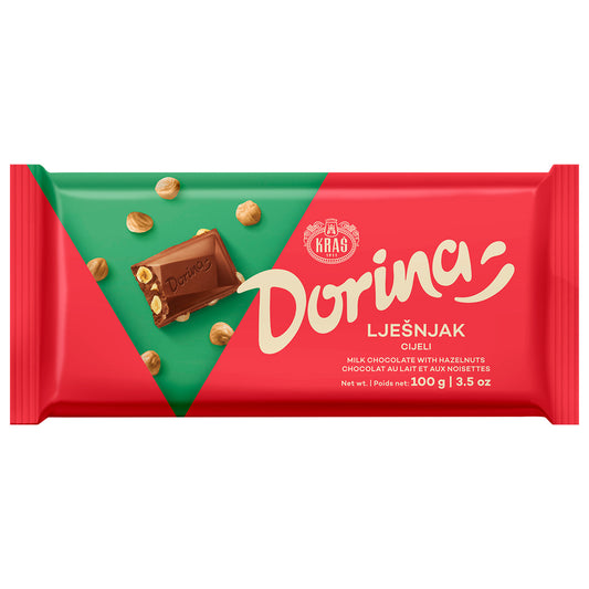 Dorina melkchocolade met hele hazelnoten Kraš (LJEŠNJAK)