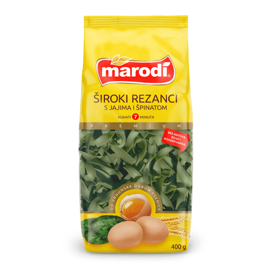 Pasta met eieren en spinazie Marodi (ŠIRIOKI REZANCI S JAJIMA I ŠPINATOM) 