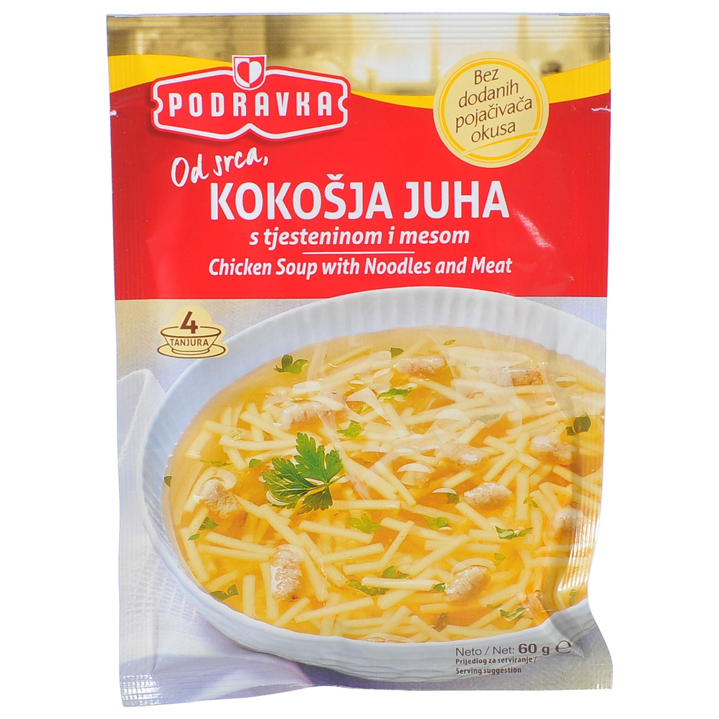 Hühnersuppe Podravka (KOKOŠJA JUHA S MESOM I TJESTENINOM)