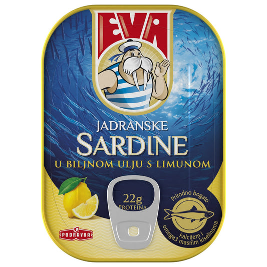 Sardinen mit Zitrone Eva (SARDINE U BILJNOM ULJU S LIMUNOM)