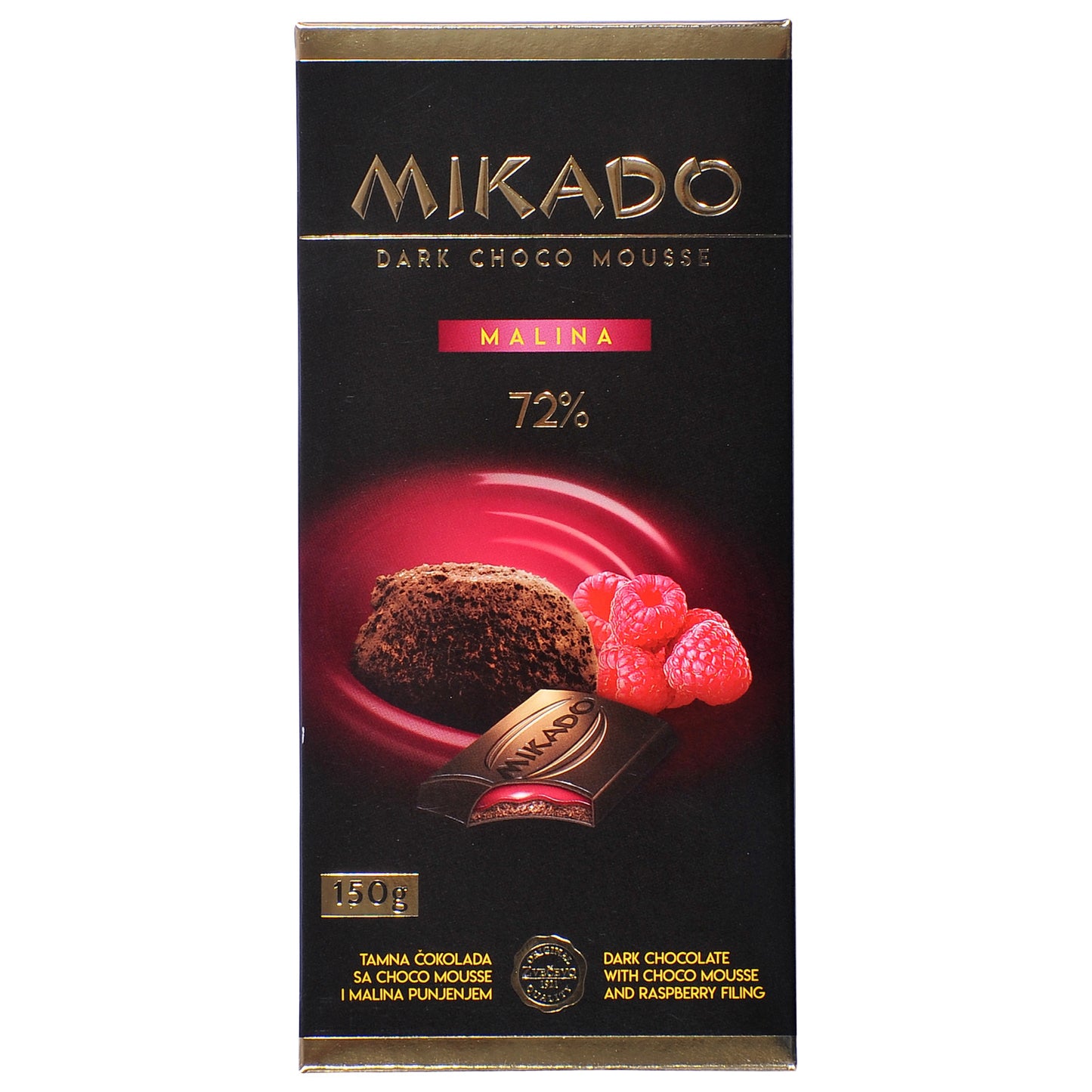 Mikado Dunkle Schokolade mit Schoko-Mousse und Himbeere Zvečevo (MALINA)