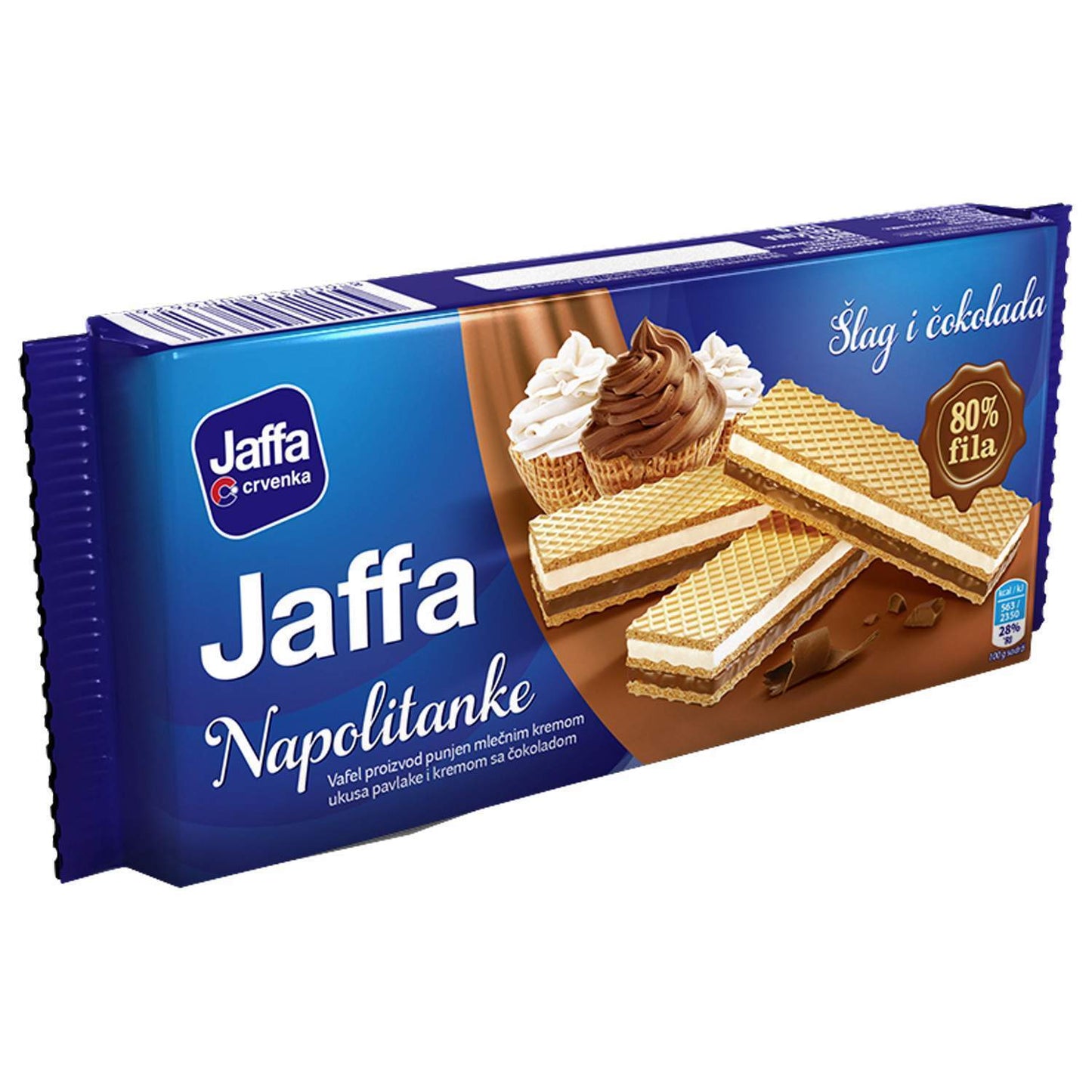 Waffeln mit Schlagsahne und Schokolade Jaffa (ŠLAG I ČOKOLADA)