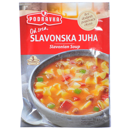 Slawonische Suppe mit Rindfleisch und Nudeln Podravka (SLAVONSKA JUHA))