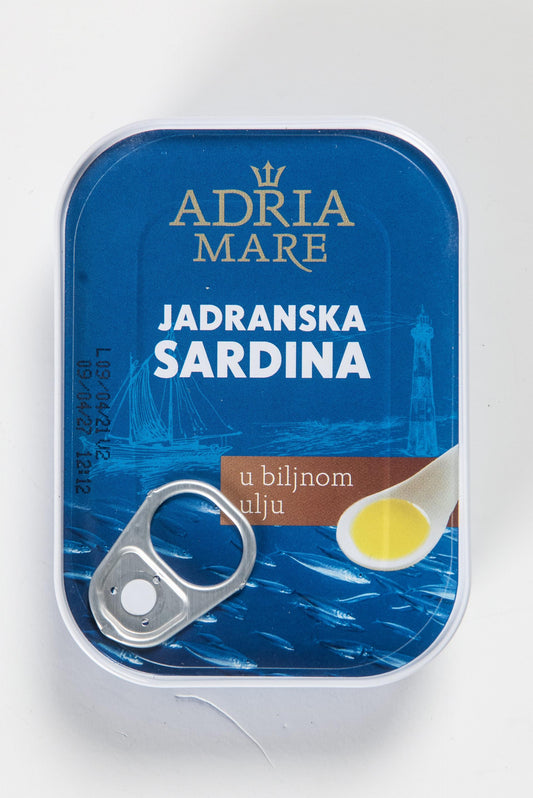 Adriatische Sardinen in Pflanzenöl Adria Mare (JADRANSKA SARDINA U BILJNOM ULJU)